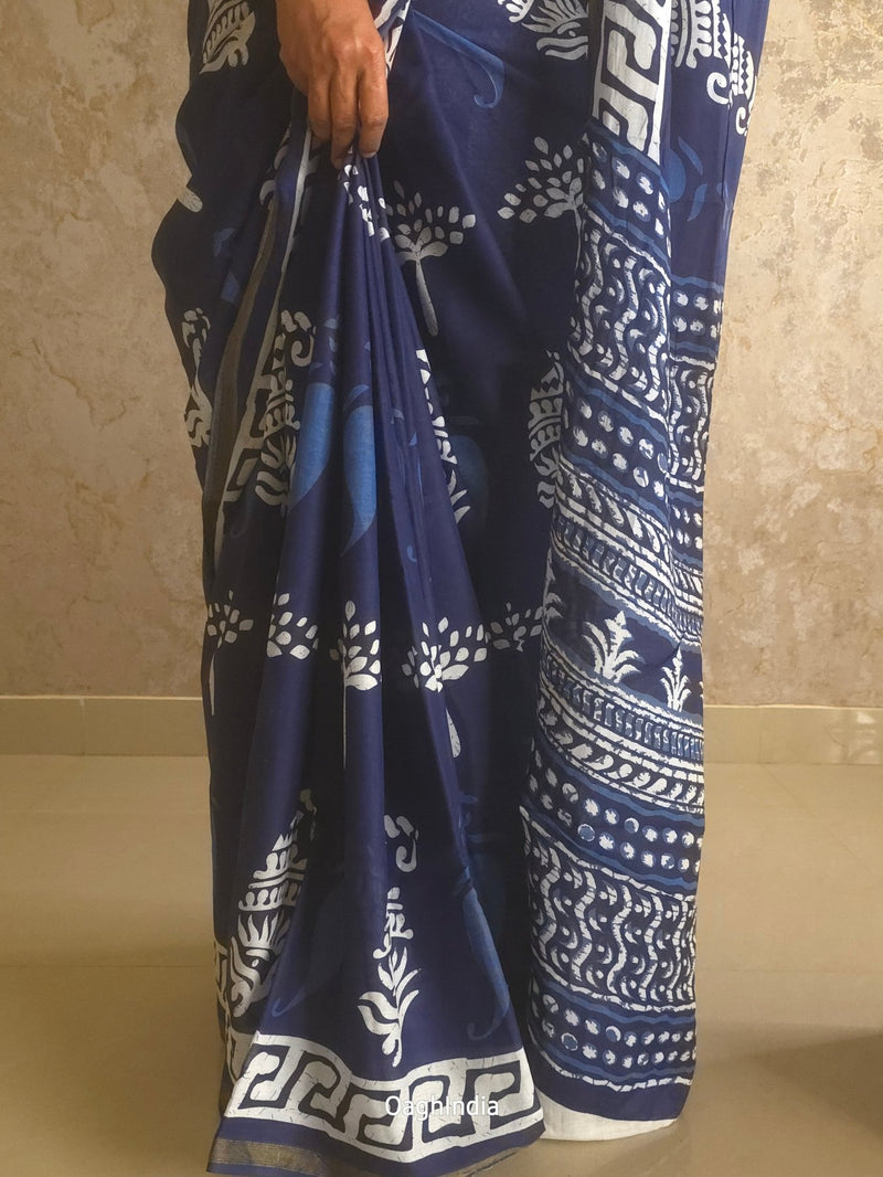 Sensation : Bagru Handblocked Pure Cotton Saree