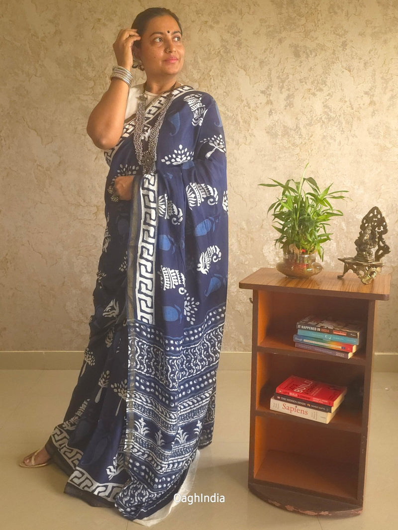 Sensation : Bagru Handblocked Pure Cotton Saree