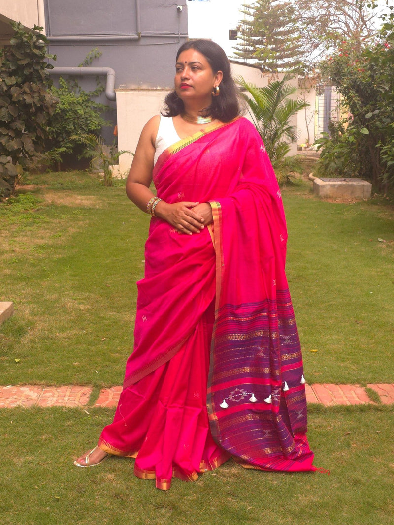 Shreya - Pure Cotton Handloom saree - Oagh India