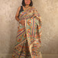 Siya : Pure Silk Hand Painted Madhubani Art Saree (Silk Mark) - Oagh India