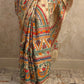 Siya : Pure Silk Hand Painted Madhubani Art Saree (Silk Mark) - Oagh India