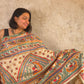 Siya : Pure Silk Hand Painted Madhubani Art Saree (Silk Mark) - Oagh India
