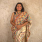 Siya : Pure Silk Hand Painted Madhubani Art Saree (Silk Mark) - Oagh India