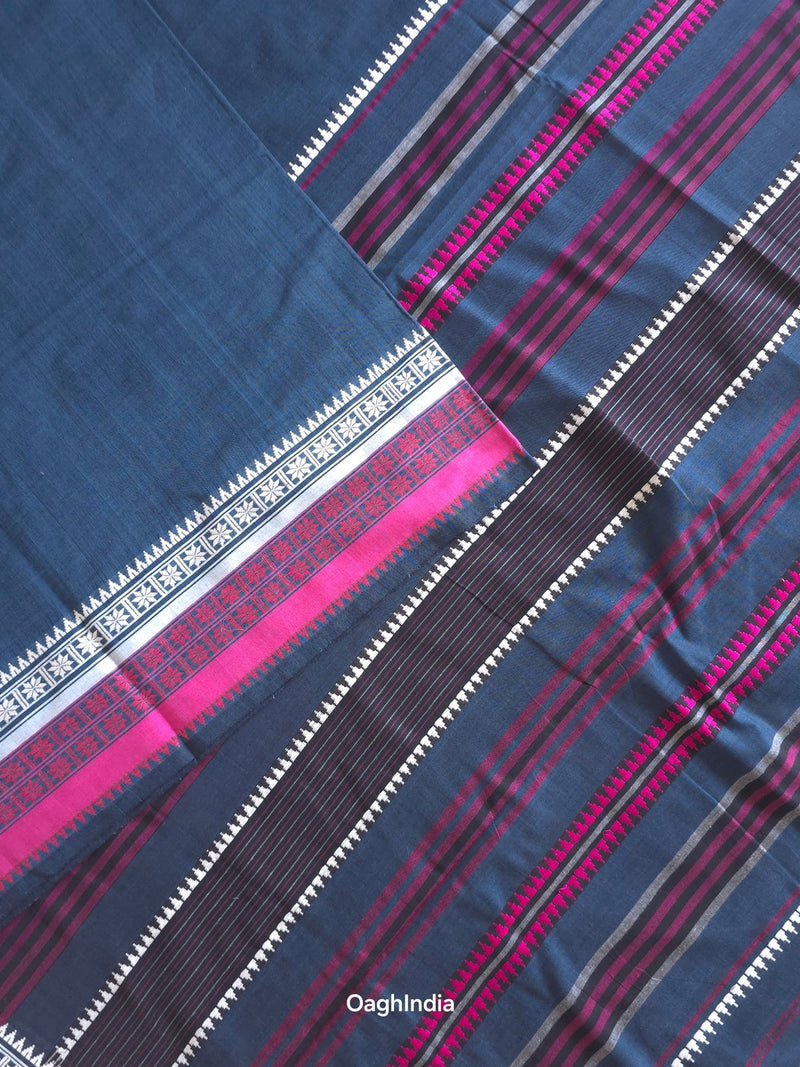 Slate : Pure Cotton Handloom Saree