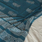 Teal Tara : Bagru Handblocked Pure Cotton Saree