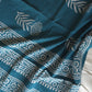 Teal Tara : Bagru Handblocked Pure Cotton Saree