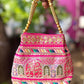 The Jharokha Silk Potli - Rani Pink - Oagh India