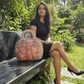 The Malé Travel Bag - Grey | Embroidered Velvet Floral Travel Bag - Oagh India