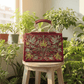 The Phuket Tote - Maroon | Embroidered Velvet Floral Tote Bag - Oagh India