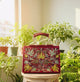 The Phuket Tote - Maroon | Embroidered Velvet Floral Tote Bag - Oagh India