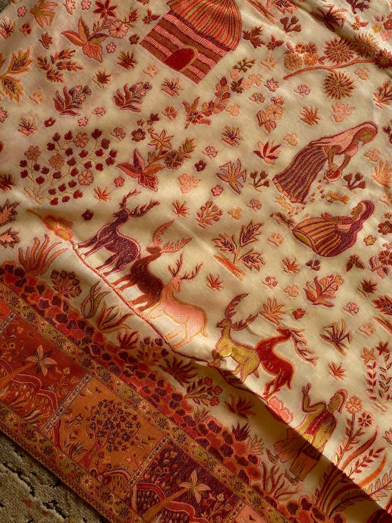 Tree of Life (Dusk) : Authentic Kashmiri Saree