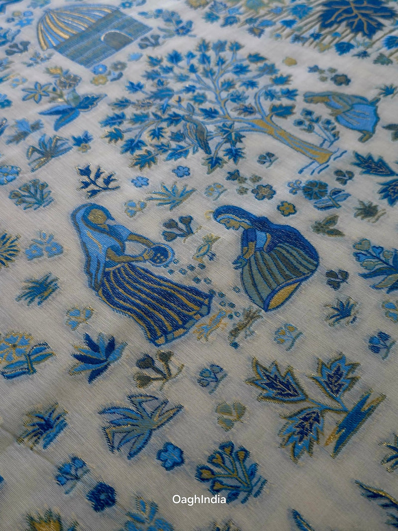 Tree of Life (Moonlight) : Authentic Kashmiri Saree