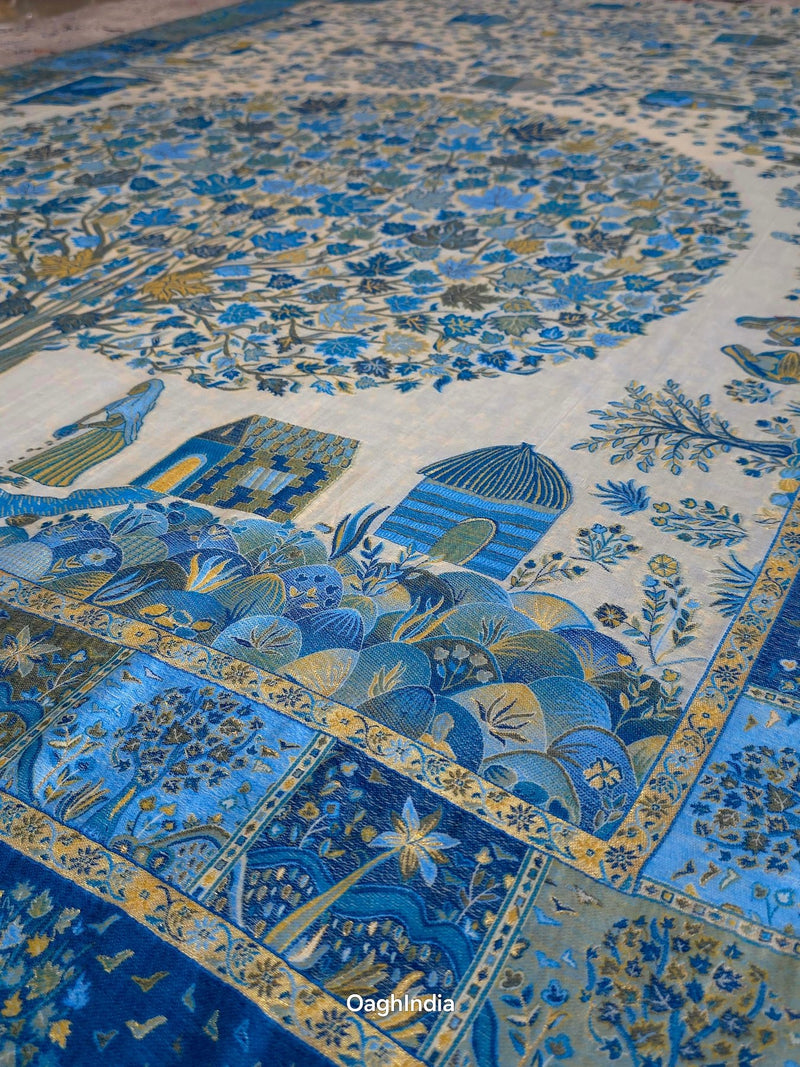 Tree of Life (Moonlight) : Authentic Kashmiri Saree