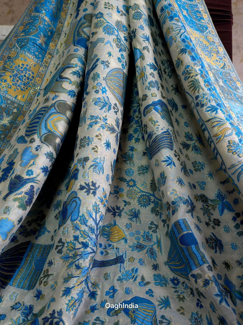 Tree of Life (Moonlight) : Authentic Kashmiri Saree