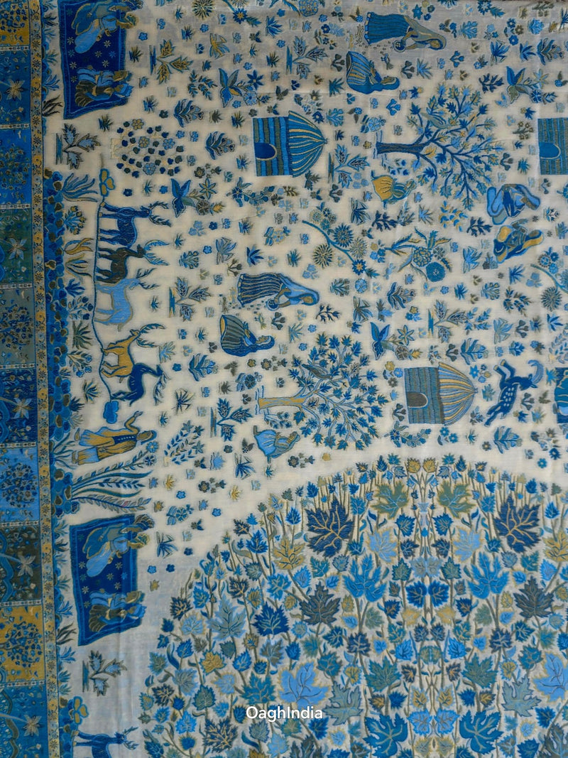 Tree of Life (Moonlight) : Authentic Kashmiri Saree