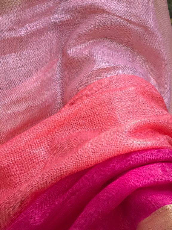 Triveni - Authentic Bhagalpur Linen Saree - Oagh India