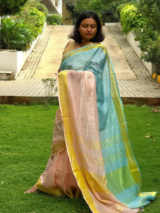 Vasundhara - Authentic Bhagalpur Linen Saree