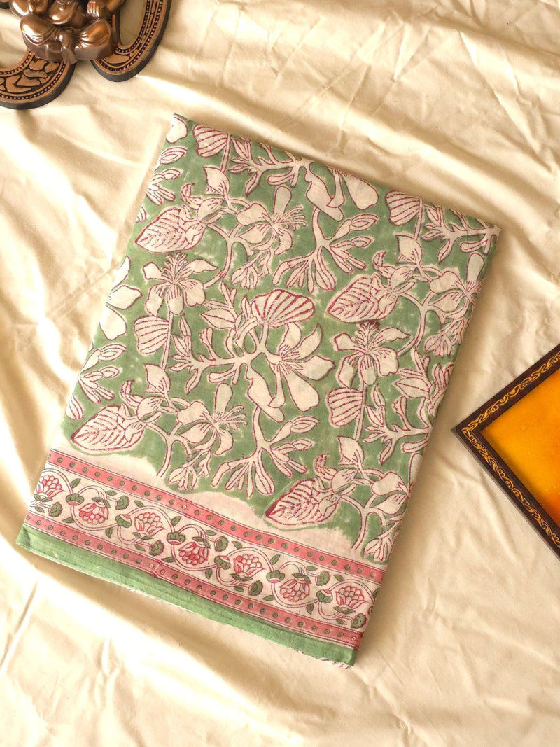 Vrindavan Vriksha : Bagru Handblocked Pure Cotton Saree