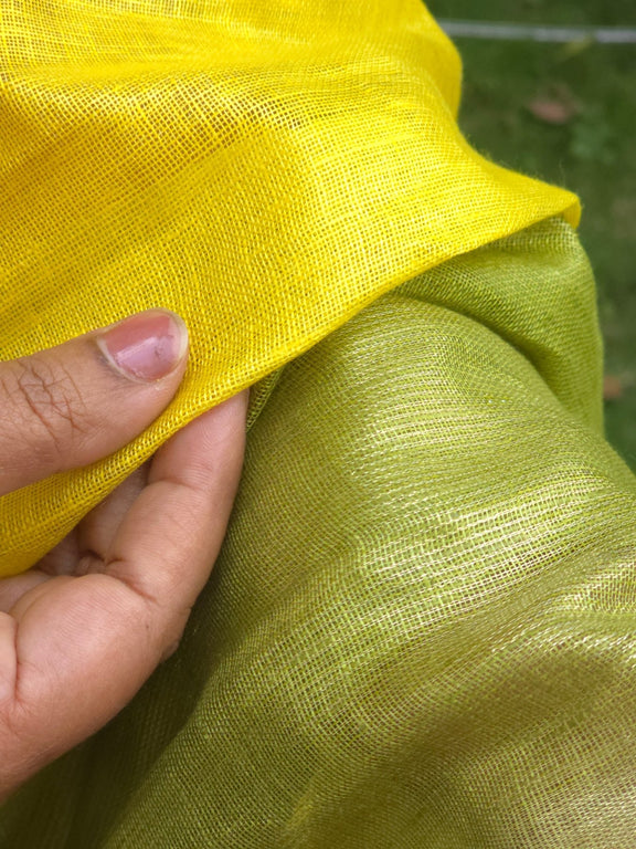 Vrittika - Authentic Bhagalpur Linen Saree - Oagh India