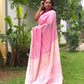 Yazhini – Pure Cotton Pink Saree