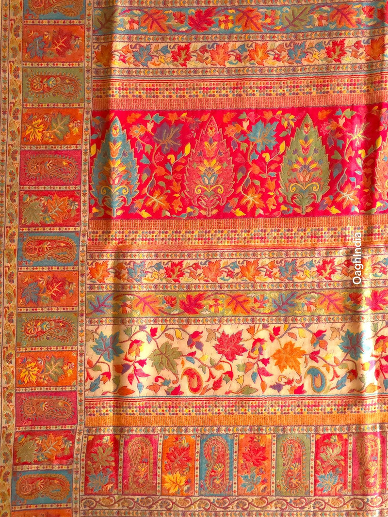 Zooni (Off-White) : Authentic Kashmiri Saree