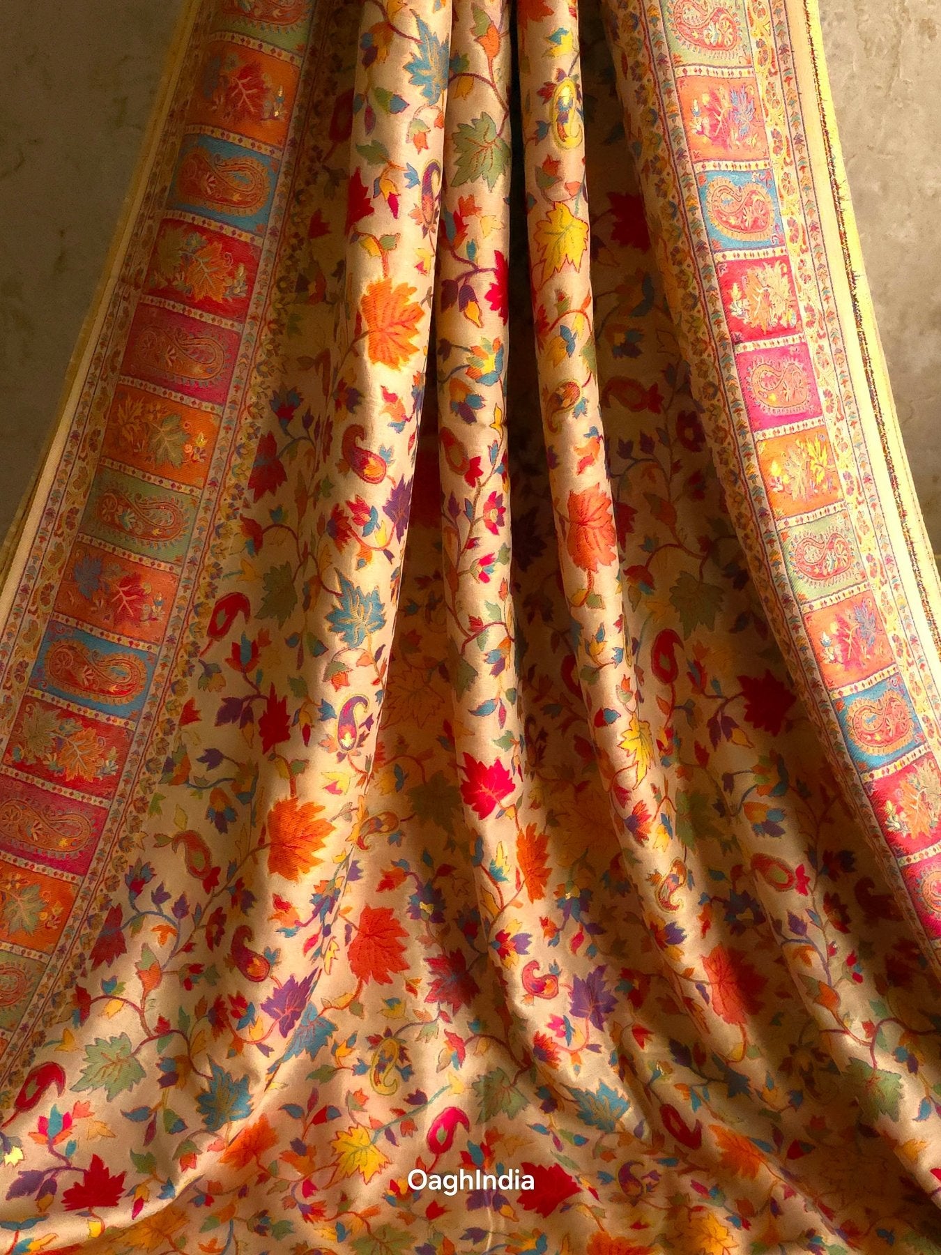 Zooni (Off-White) : Authentic Kashmiri Saree