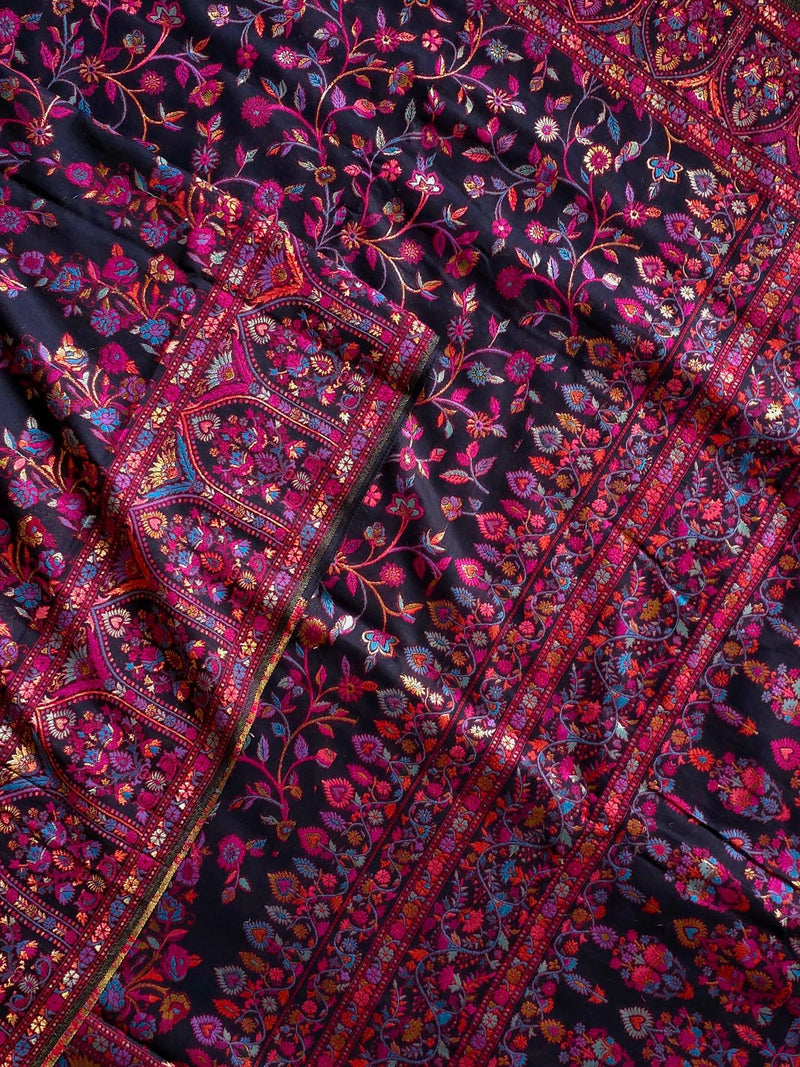 Zunaira (Black) : Authentic Kashmiri Saree