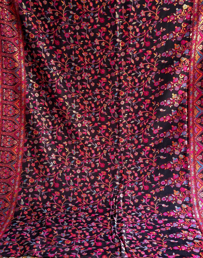 Zunaira (Black) : Authentic Kashmiri Saree