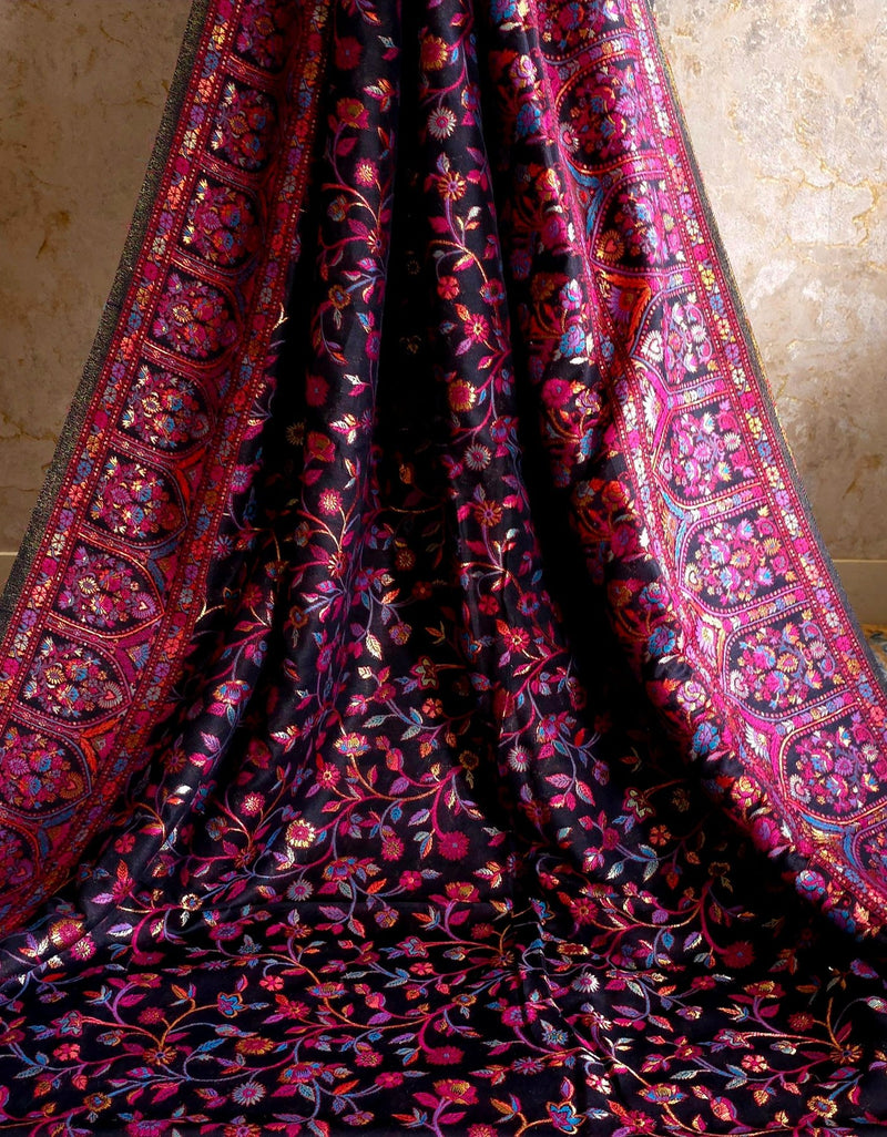 Zunaira (Black) : Authentic Kashmiri Saree